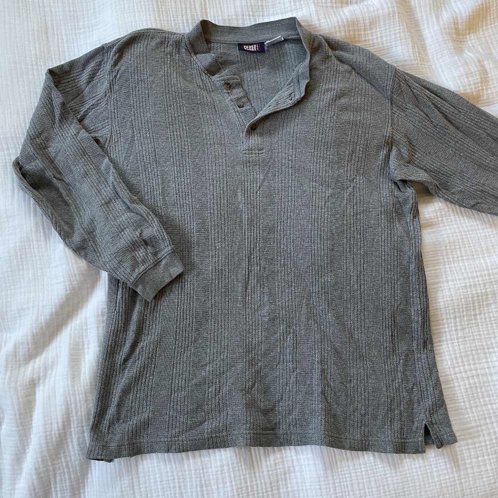 Waffle knit long sleeve